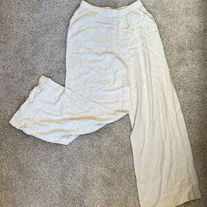 SHEIN Cream Elastic Waist Pants